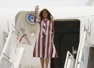 The First Lady of the United States of America, Melania Trump has arrived in Ghana