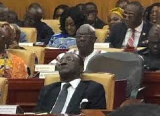 Minister For Food And Agriculture Sleeps whiles Hon Ken Ofori-Attah Reads 2020 Budget