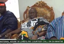National House of Chiefs Paid a Courtesy call on Ga Mantse Following Accident